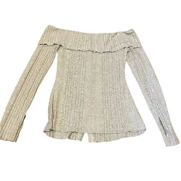 Unbranded Off-Shoulder Gray Button Front Casual Soft Shirt - Picture 5 of 6